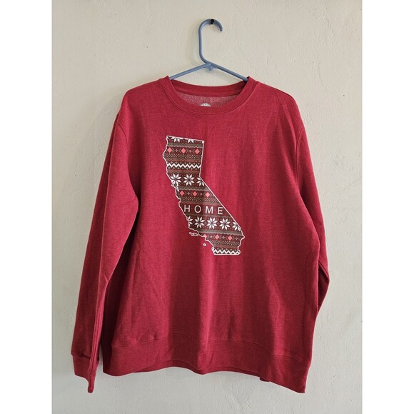 Home Free Sweaters - Home Free Women’s Christmas Red California Oversized Sweater Size Large